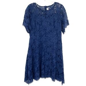 MSLG Blue Lace Overlay Dress Size XL